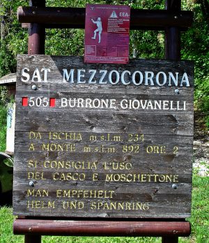 Klettersteig Burrone Gionvanelli Trentino Italien Via ferrata Gardasee